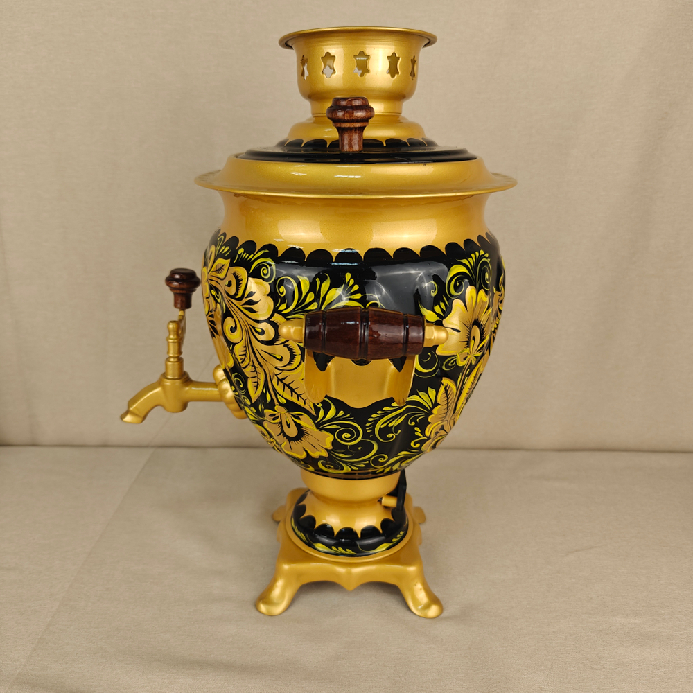 Самовар электрический трехлитровый с художественной росписью «Золотые узоры»