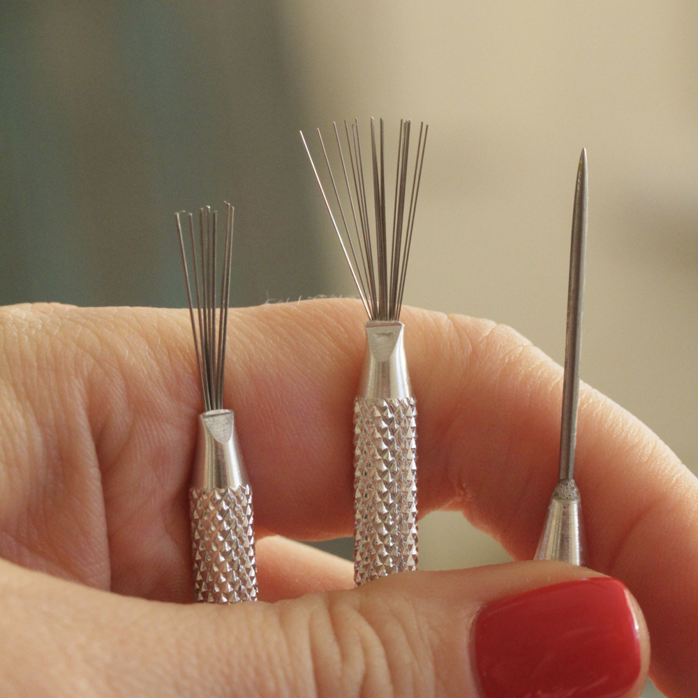 Набор инструментов металлические стеки для лепки "Набор три предмета: 2 текстурные кисти и шило"Кисть текстурная металлическая / стек для лепки