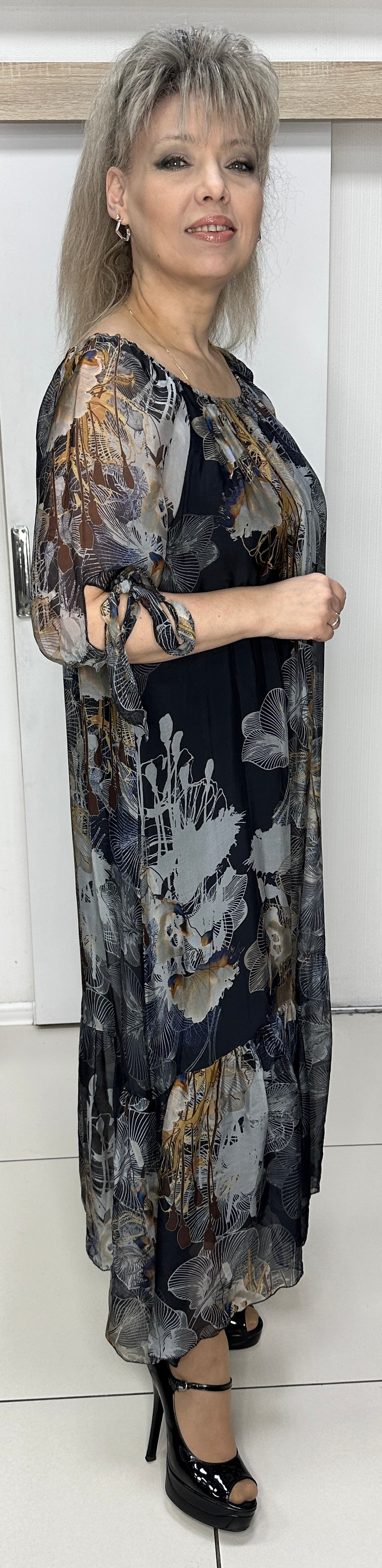 Двойное нарядное платье с регулировкой декольте