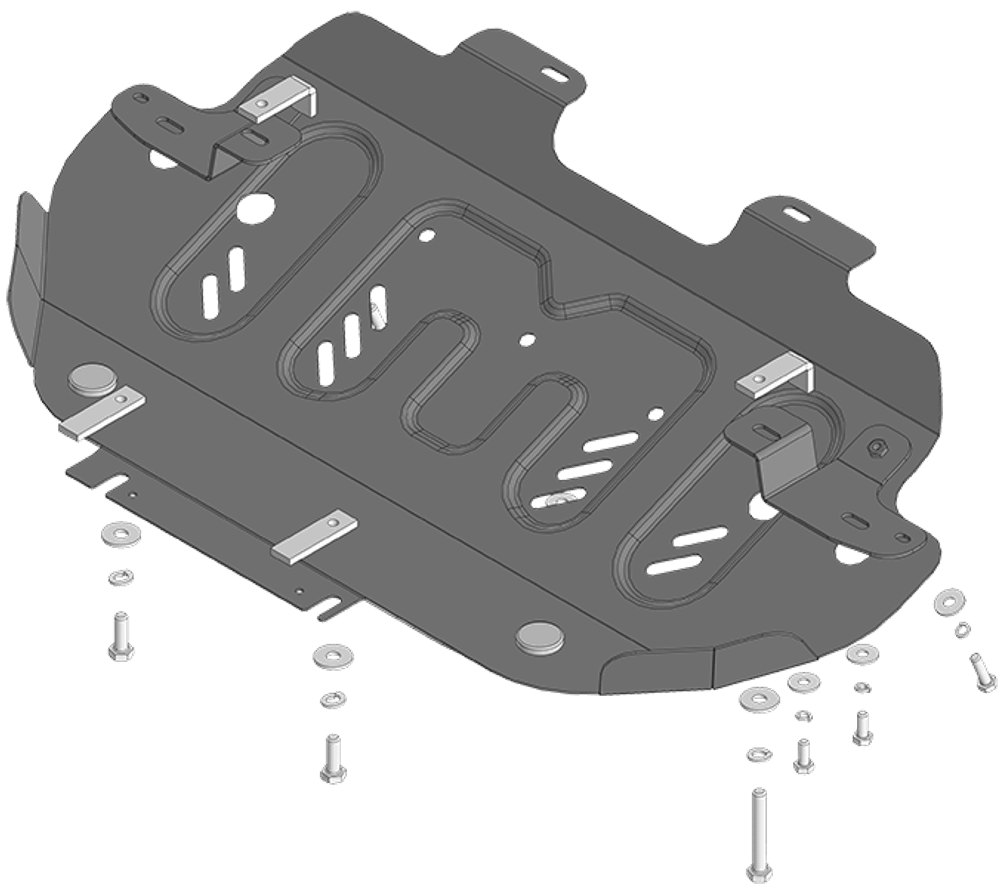 Защита радиатора, 2 мм, Сталь. для Jac T9 2024-н.в., Motodor.78315