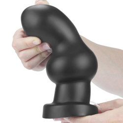 Черная анальная вибровтулка 7  King Sized Vibrating Anal Rammer - 18 см.