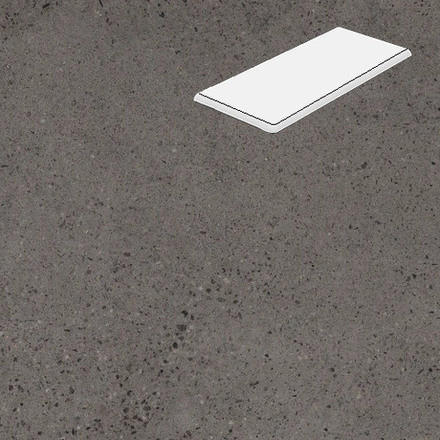 Угловая ступень с фаской Lifebrick Concrete Dark 600x330x20