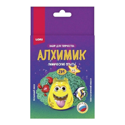 Химические опыты 2в1 "Волшебный лизун и Кристаллический коралл" (Lori)