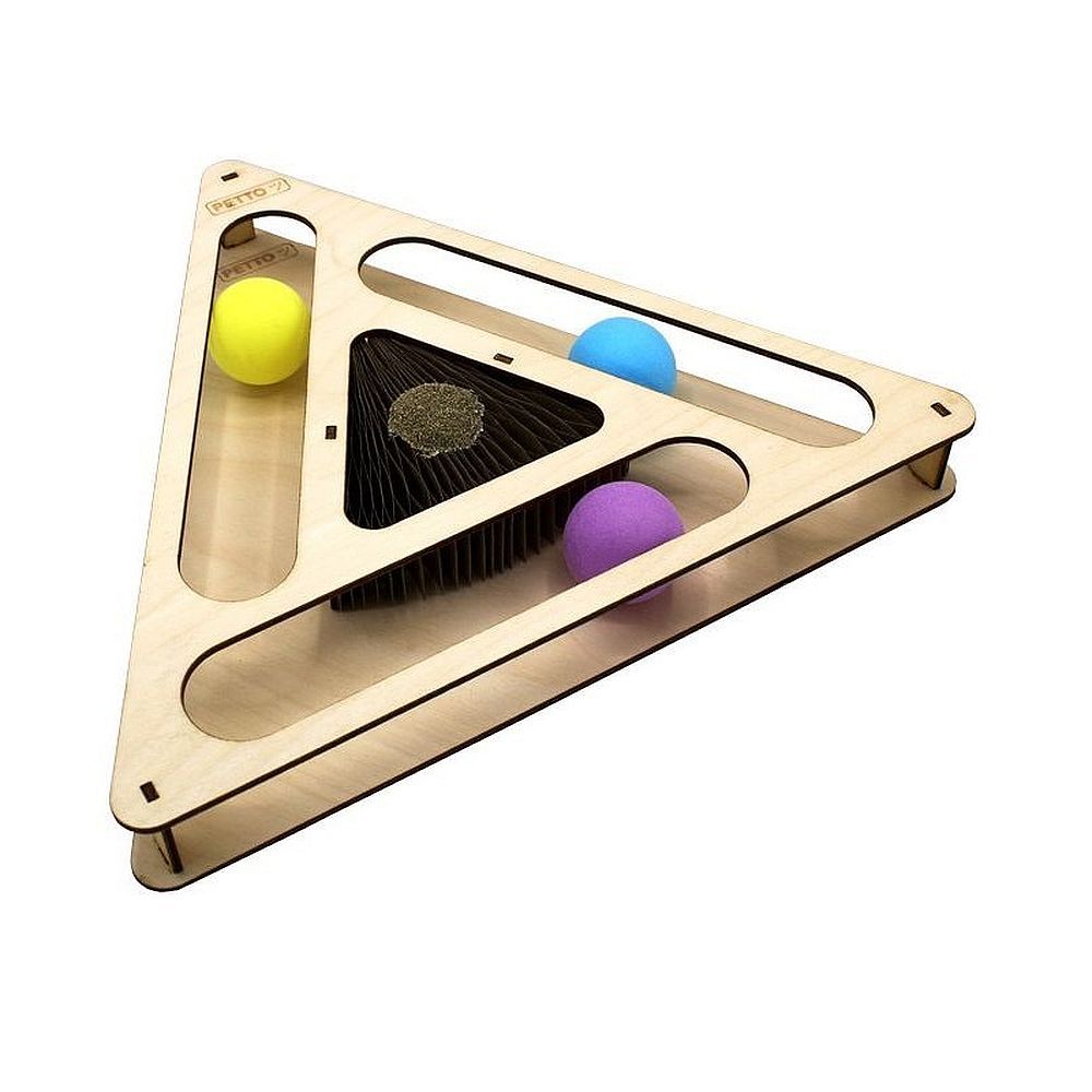 Игровой трек для кошек Petto "Треугольник АЛИОТ" с шариками и когтеточкой Игровой трек для кошек Petto "Треугольник АЛИОТ" с шариками и когтеточкой