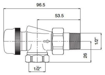 Клапан термостатический Valtec 1/2" угловой с осевым управлением арт. VT.179.N.04 для радиаторов
