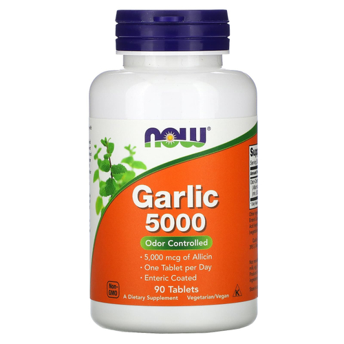 NOW Foods, Garlic 5000, чеснок, 500 мг, 90 таблеток
