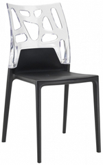 Стул пластиковый Papatya Ego-Rock, черный, прозрачный