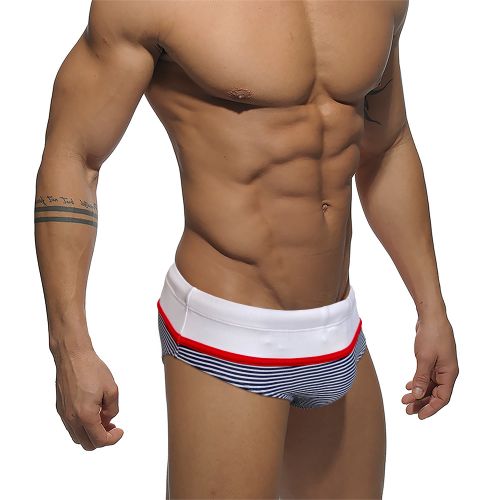 Мужские плавки белые в синюю полоску Romeo Rossi 6625-1 Мужские плавки белые в синюю полоску Romeo Rossi 6625-1