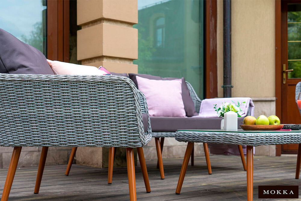 Комплект плетеной мебели MOKKA RIMINI (стол кофейный, 2 кресла, диван 3 х-местный)