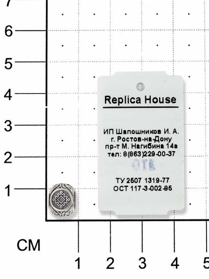 Шарм «Репейник удачи» из серебра на размерной сетке