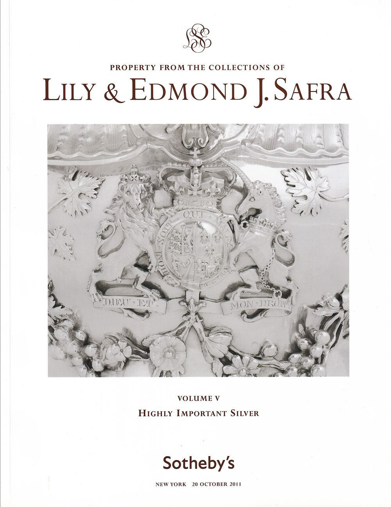 Каталог к аукциону Sotheby's, Нью-Йорк, Из частной коллекции Эдмонда и Лили Сафра: Редкое серебро. Том 5 от 20 октября 2011 года