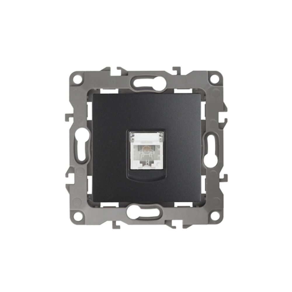 12-3105-05 ЭРА Розетка телефонная RJ11, IP20, Эра12, антрацит | Эра 12 Антрацит