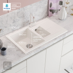 Мойка POLYGRAN BRIG-870 белый хлопок №36, смеситель COLORADO белый хлопок №36