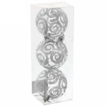 Новогодние шары 7см (набор 3шт) «Зимние узоры», серебро