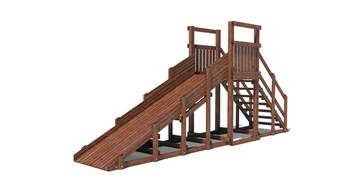 Зимняя деревянная горка W-3 (длина ската 3,5м)