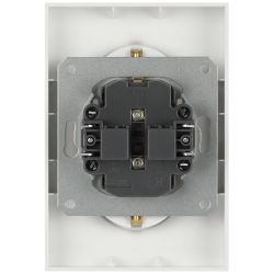 Розетка ЭРА Arktik 16-2105-08 двойная с заземлением 2X2P+E Schuko со шторками 16А-250В белый матовый | Эра Arktik