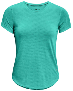 Женская футболка теннисная Under Armour Streaker Run Short Sleeve - neptune/reflective