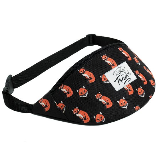 Поясная сумка Travel. Лисы. Черный