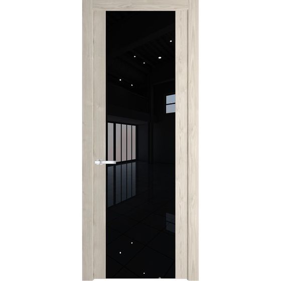 Межкомнатная дверь эмаль Profil Doors 1.7N каштан светлый стекло чёрный лак