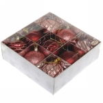 Набор шаров «Diamond shine» 8 см (9 предметов), рубин/роз.золото