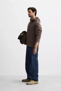 ZARA ТОЛСТОВКА ИЗ РЕЛЬЕФНОЙ ТКАНИ, КОРИЧНЕВЫЙ