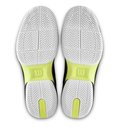 Мужские кроссовки теннисные Wilson Rush Lite 5 - black/white/safety yellow