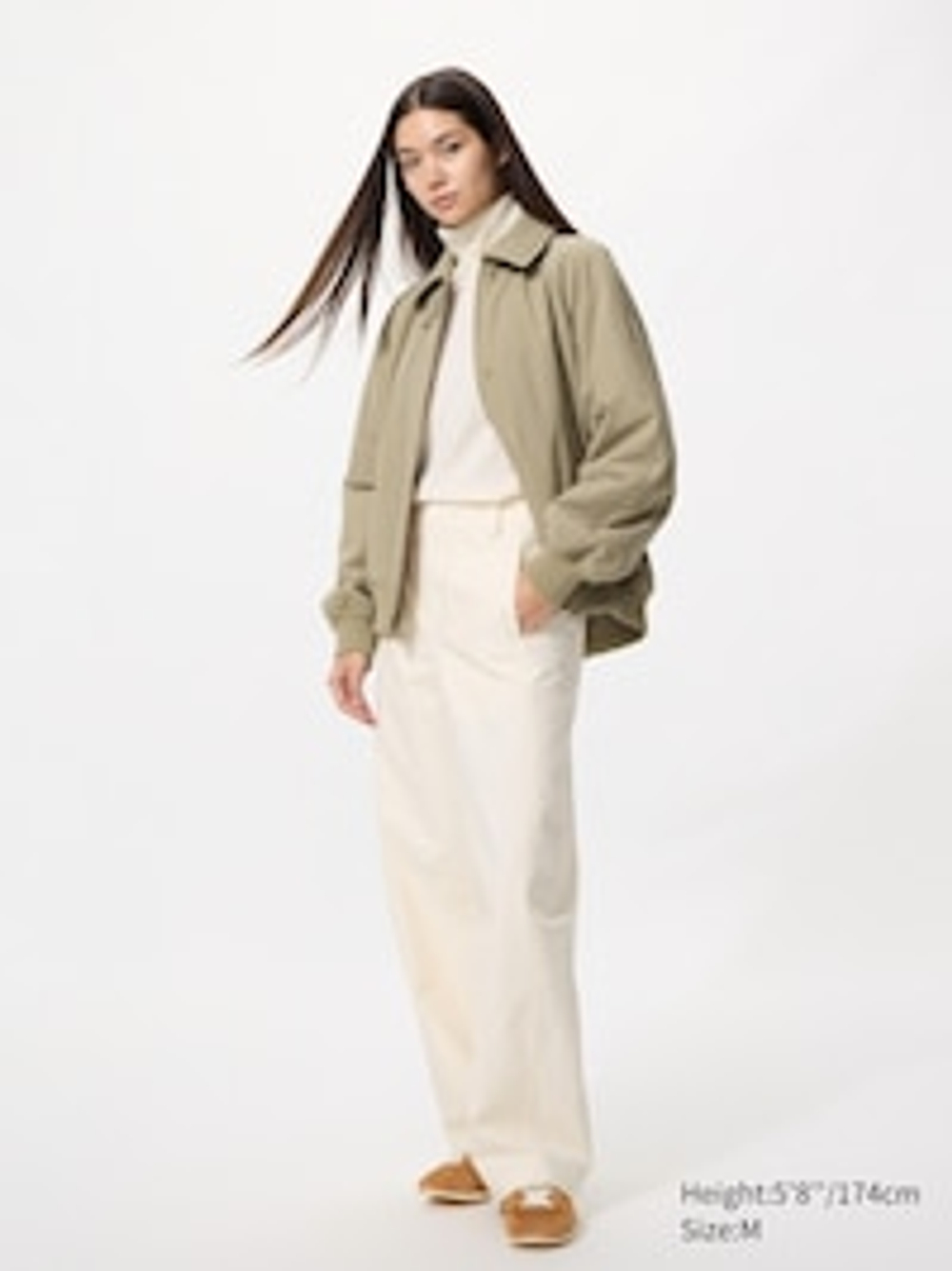 UNIQLO Куртка PUFFERTECH Relax, бежевый