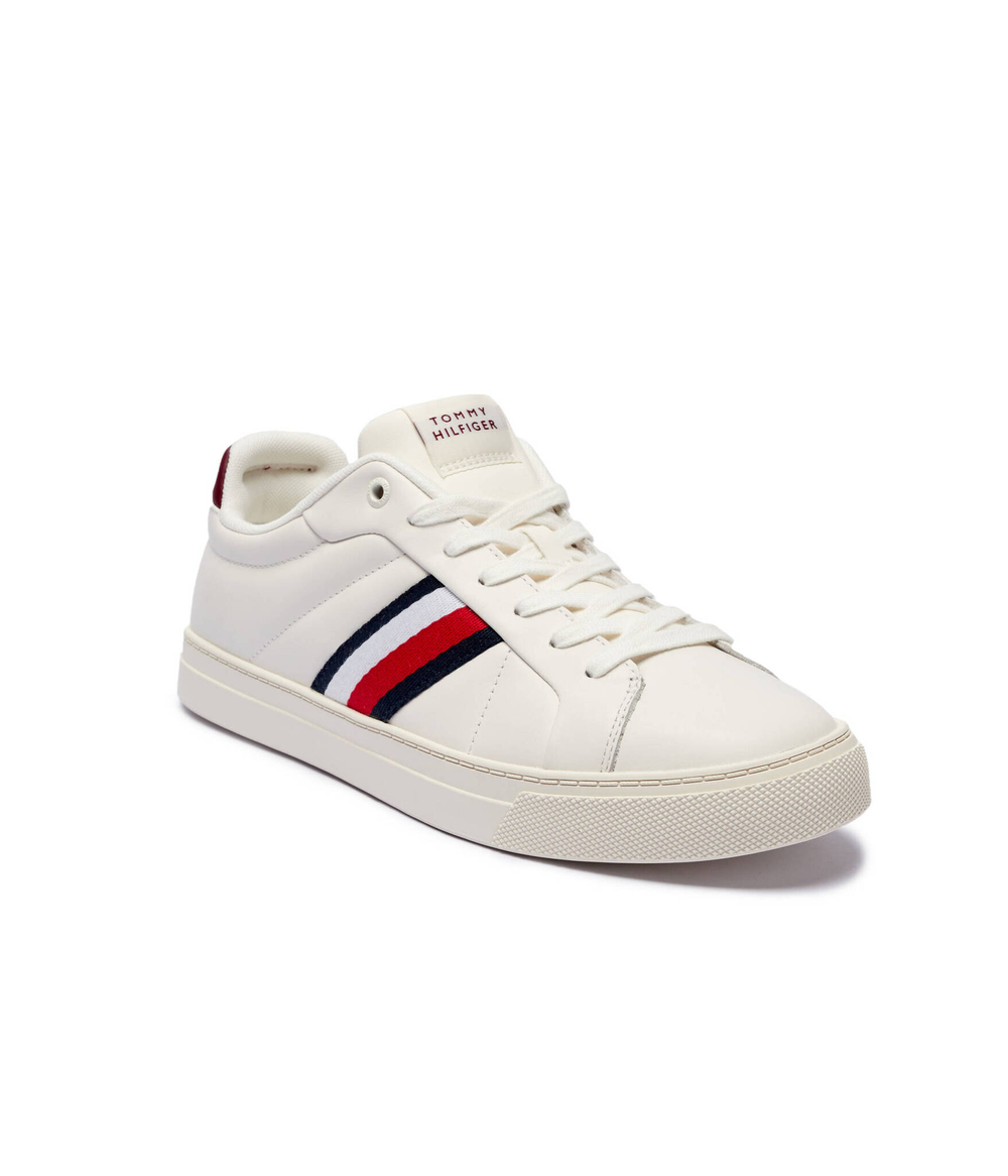 Кожаные кроссовки icon court lth stripes Tommy Hilfiger - белый(FM0FM05163)