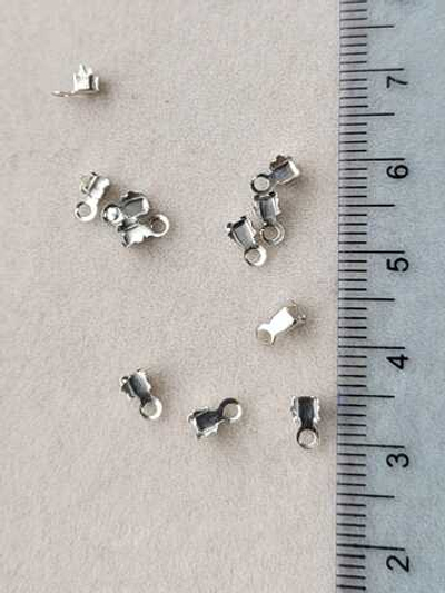 119-с Концевик для стразовой цепи 2.5мм, нерж. сталь