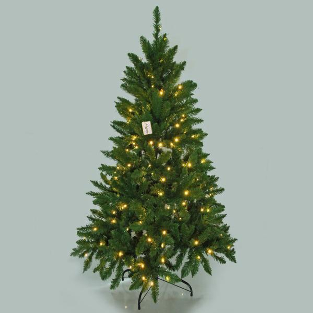 Ёлка "Свет в ночи" 120 см, ПВХ (300 веток) 120 ламп LED (свечение-Теплый белый) (Серпантин)