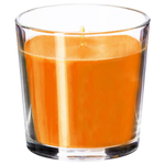 Свеча в стакане оранжевая / соевый воск / 55 часов горения, 250 мл