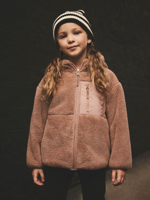 Куртка флисовая на молнии для девочки Next B73-565, Коричневый