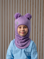 Шлем зимний вязаный (Сирень) ЗУМ-ЗУМ