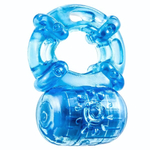 Голубое эрекционное виброкольцо Reusable 5 Function Cock Ring (Цвет: голубой)