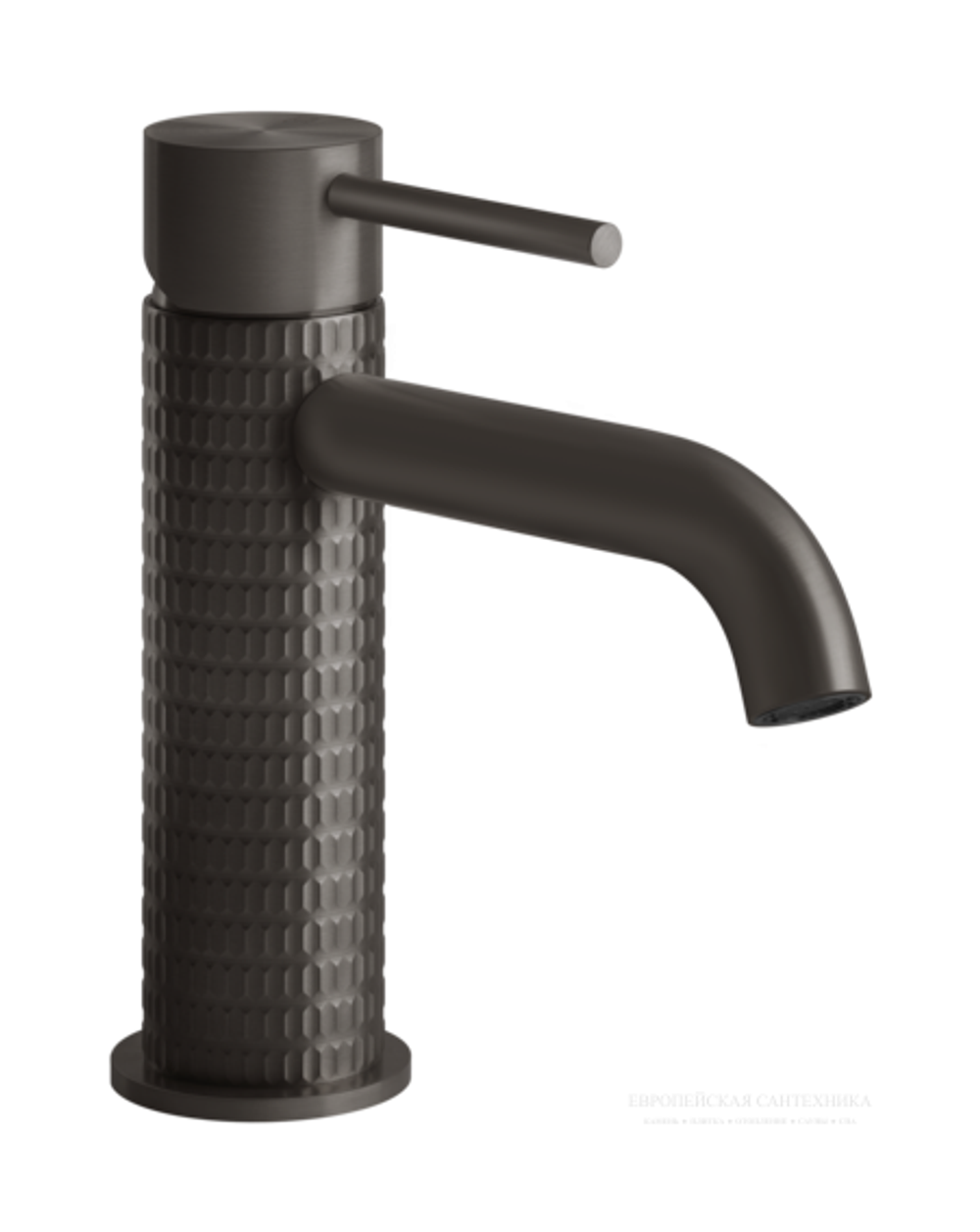 Смеситель для раковины Gessi 316 Meccanica, без донного клапана, цвет Black Metal Brushed PVD