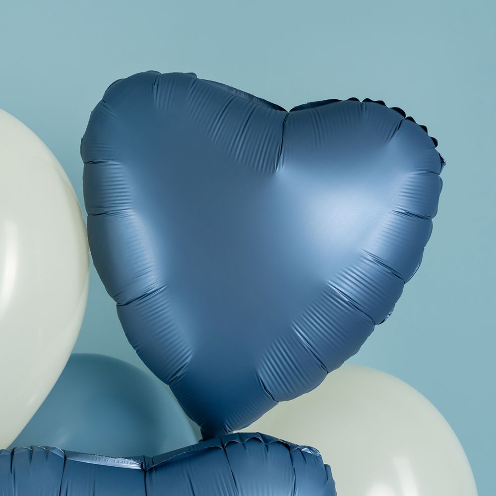 G Шар сердце 18''/46 см, Джинс сатин (БГ-15)
