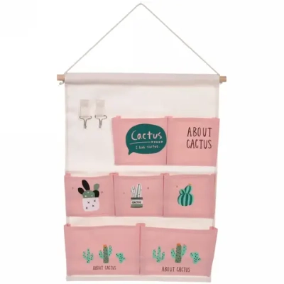 Карман настенный (7) 47,5*35 Кактусы розовый