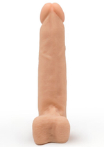 Фаллоимитатор телесного цвета на трусиках с плугом - 16,5 см.