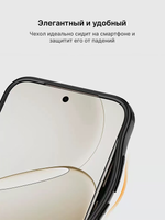 Чехол с Магсейф для OnePlus 15 прозрачный матовый с черным бортом WLONS