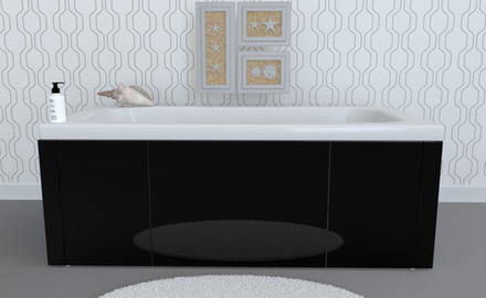 Экран под ванну комбинированный TR-8-013 черный глянец