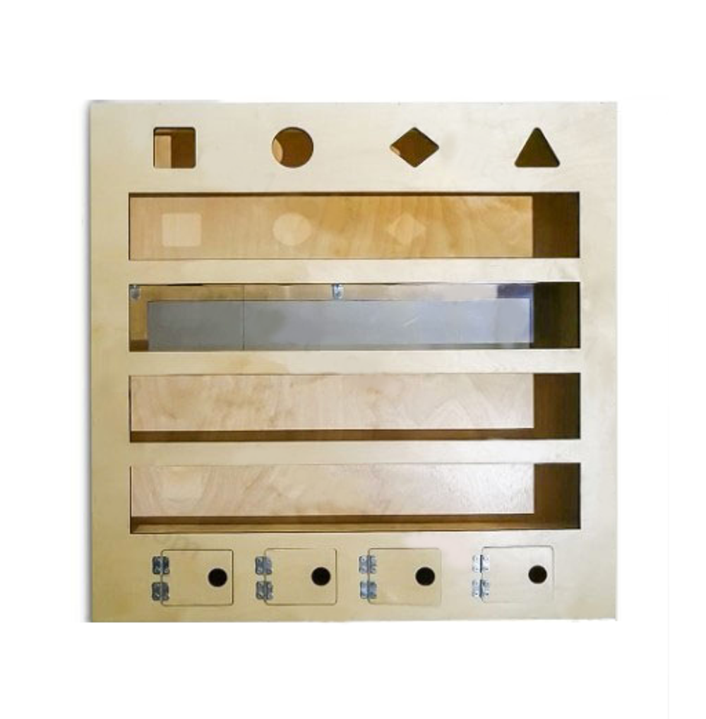 Настенный модуль с объемными телами и зеркалом Сортер