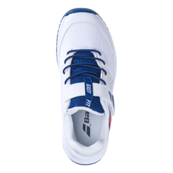 Детские теннисные кроссовки Babolat Pulsion All Court Shoe Kids - White, Blue