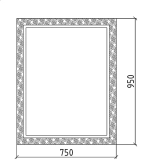 Зеркало Boheme Linea 75 Белое золото