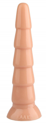 Телесный анальный рельефный стимулятор - 27 см. (Цвет: телесный)
