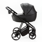 Детская универсальная коляска adamex Blanc 2 в 1 Deluxe BL-SA2 Черная экокожа