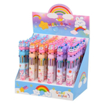 Ручка шариковая, автоматическая, 10в1, Basir, серия "Зайка", 10-ти цветная, с резиновой фигуркой, 36 шт