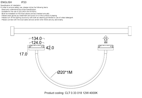 Светильник трековый магнитный Crystal Lux CLT 0.33 018 12W BL 4000K