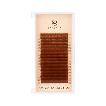 Коричневые "Caramel" ресницы Barbara MIX - 16 линий