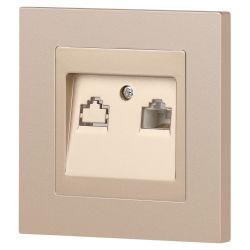 Розетка Intro Accent 6-303-04 информационная RJ45 IP20 СУ шампань