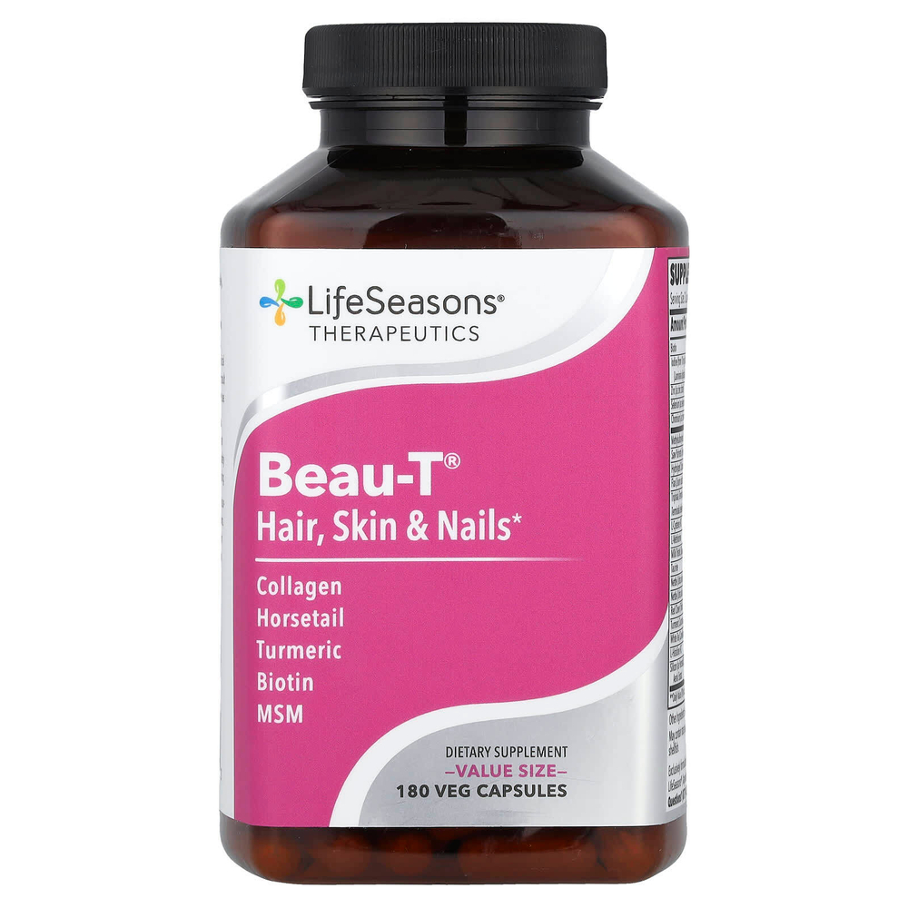 LifeSeasons, Therapeutics, Beau-T®, для волос, кожи и ногтей, 180 растительных капсул
